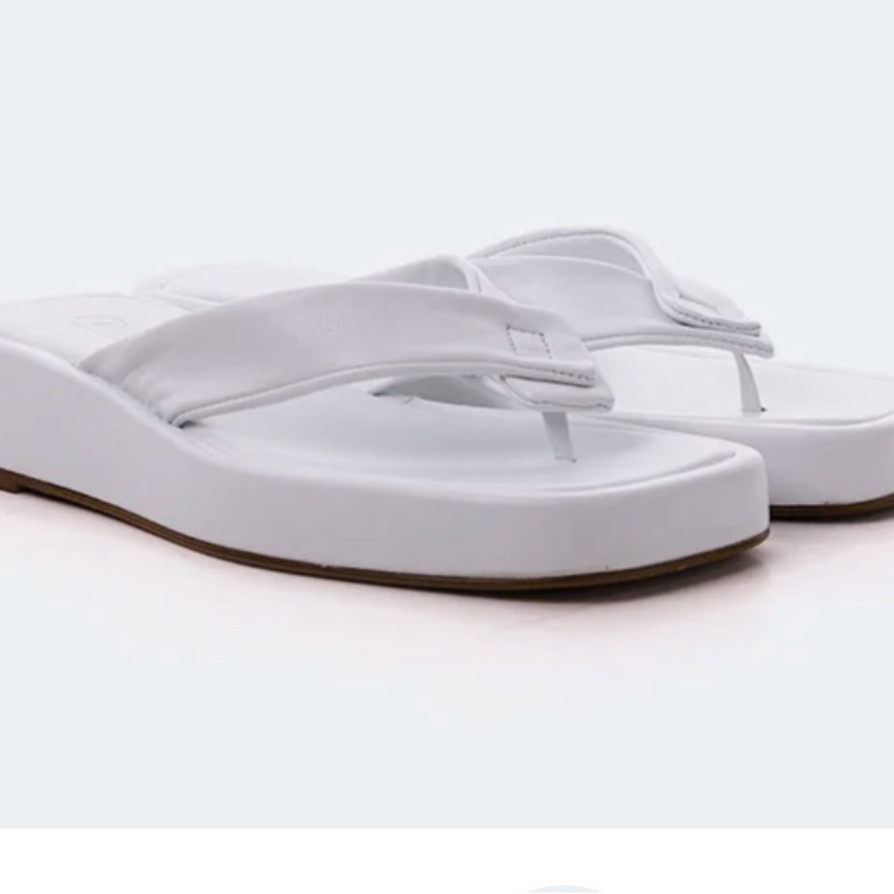 L'INTERVALLE Ismene White Leather Platform Sandals